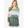 Woman Within Plus Size Tie-Dyed Knit Sweatshirt Tunic(Pine Ikat Tie Dye)