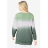 Woman Within Plus Size Tie-Dyed Knit Sweatshirt Tunic(Pine Ikat Tie Dye)