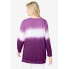 Woman Within Plus Size Tie-Dyed Knit Sweatshirt Tunic(Plum Purple Ikat Tie Dye)