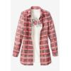 Woman Within Plus Size Two-Piece Flannel Shirt and Tee(French Blue Winter Plaid)