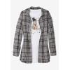 Woman Within Plus Size Two-Piece Flannel Shirt and Tee(French Blue Winter Plaid)