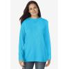 Woman Within Plus Size Ultra Soft Waffle Thermal Sweatshirt(Bright Cobalt Multi Delicate Floral)