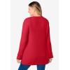 Woman Within Plus Size Ultra Soft Waffle Thermal Sweatshirt(Classic Red)