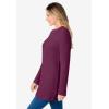 Woman Within Plus Size Ultra Soft Waffle Thermal Sweatshirt(Deep Claret)