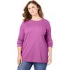 Woman Within Plus Size Ultra Soft Waffle Thermal Sweatshirt(Emerald Green)