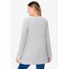 Woman Within Plus Size Ultra Soft Waffle Thermal Sweatshirt(Heather Grey)