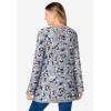 Woman Within Plus Size Ultra Soft Waffle Thermal Sweatshirt(Heather Grey Multi Delicate Floral)