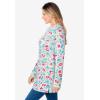 Woman Within Plus Size Ultra Soft Waffle Thermal Sweatshirt(White Multi Dancing Floral)