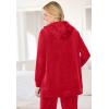 Woman Within Plus Size Velour Hoodie Sweatshirt(Classic Red)