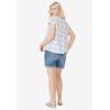 ellos Plus Size Cotton Jersey Slub Cap Sleeve Trapeze Tee(Floral Print)