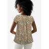 ellos Plus Size Cotton Jersey Slub Cap Sleeve Trapeze Tee(Grey Spruce Ditsy Floral)
