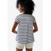 ellos Plus Size Cotton Jersey Slub Cap Sleeve Trapeze Tee(White Navy Stripe)