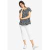 ellos Plus Size Cotton Jersey Slub Cap Sleeve Trapeze Tee(White Raspberry Sorbet Stripe)