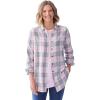 Woman Within Plus Size Classic Flannel Shirt(Pink Sorbet Plaid)