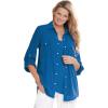 Woman Within Plus Size Cotton Gauze Bigshirt(Bright Cobalt)