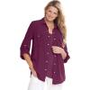 Woman Within Plus Size Cotton Gauze Bigshirt(Deep Claret)