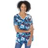 Woman Within Plus Size Cuffed Americana Print Tee(Navy Tie-dye)