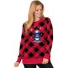 Woman Within Plus Size Fleece Holiday Sweatshirt(Vivid Red Dancing Penguin)