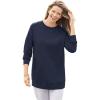 Woman Within Plus Size Fleece Sweatshirt(Navy)