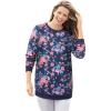 Woman Within Plus Size Fleece Sweatshirt(Navy Meadow)