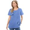 Woman Within Plus Size Graphic Tee(French Blue Lotus)