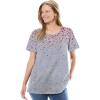Woman Within Plus Size Graphic Tee(Heather Grey Falling Hearts)
