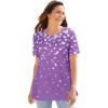 Woman Within Plus Size Graphic Tee(Pretty Violet Falling Hearts)