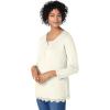 Woman Within Plus Size Layered-Look Lace Trim Tee(Ivory)
