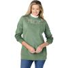 Woman Within Plus Size Layered-Look Sweatshirt(Pine Trellis Placement)