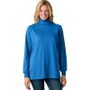 Woman Within Plus Size Perfect Long-Sleeve Turtleneck Tee (Petite Available)(Bright Cobalt)