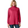 Woman Within Plus Size Perfect Long-Sleeve Turtleneck Tee (Petite Available)(Classic Red)