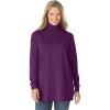 Woman Within Plus Size Perfect Long-Sleeve Turtleneck Tee (Petite Available)(Plum Purple)