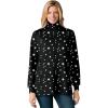 Woman Within Plus Size Perfect Printed Long-Sleeve Turtleneck Tee(Black White Stars)