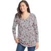 Heather Grey Red Pretty Floral