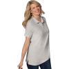 Woman Within Plus Size Perfect Short-Sleeve Polo Shirt – 4X, Medium Heather Grey