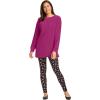 Woman Within Plus Size Plush Velour Tunic Sweatshirt(Raspberry)