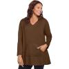 Woman Within Plus Size Pocket Hoodie Sweatshirt(Chocolate)