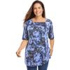 Navy Floral Tie Dye