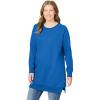 Woman Within Plus Size Side Zip Sweatshirt(Bright Cobalt)