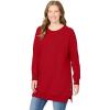 Woman Within Plus Size Side Zip Sweatshirt(Classic Red)