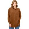 Woman Within Plus Size Soft Faux Suede Shirt(Antique Copper)