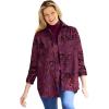 Woman Within Plus Size Soft Faux Suede Shirt(Deep Claret Sketched Folk)