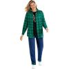 Woman Within Plus Size Two-Piece Flannel Shirt and Tee(Green Winter Plaid)
