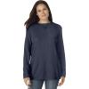 Woman Within Plus Size Ultra Soft Waffle Thermal Sweatshirt(Navy)