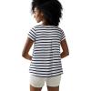 ellos Plus Size Cotton Jersey Slub Cap Sleeve Trapeze Tee(White Navy Stripe)