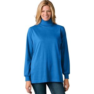 Woman Within Plus Size Perfect Long-Sleeve Turtleneck Tee (Petite Available)(Bright Cobalt)
