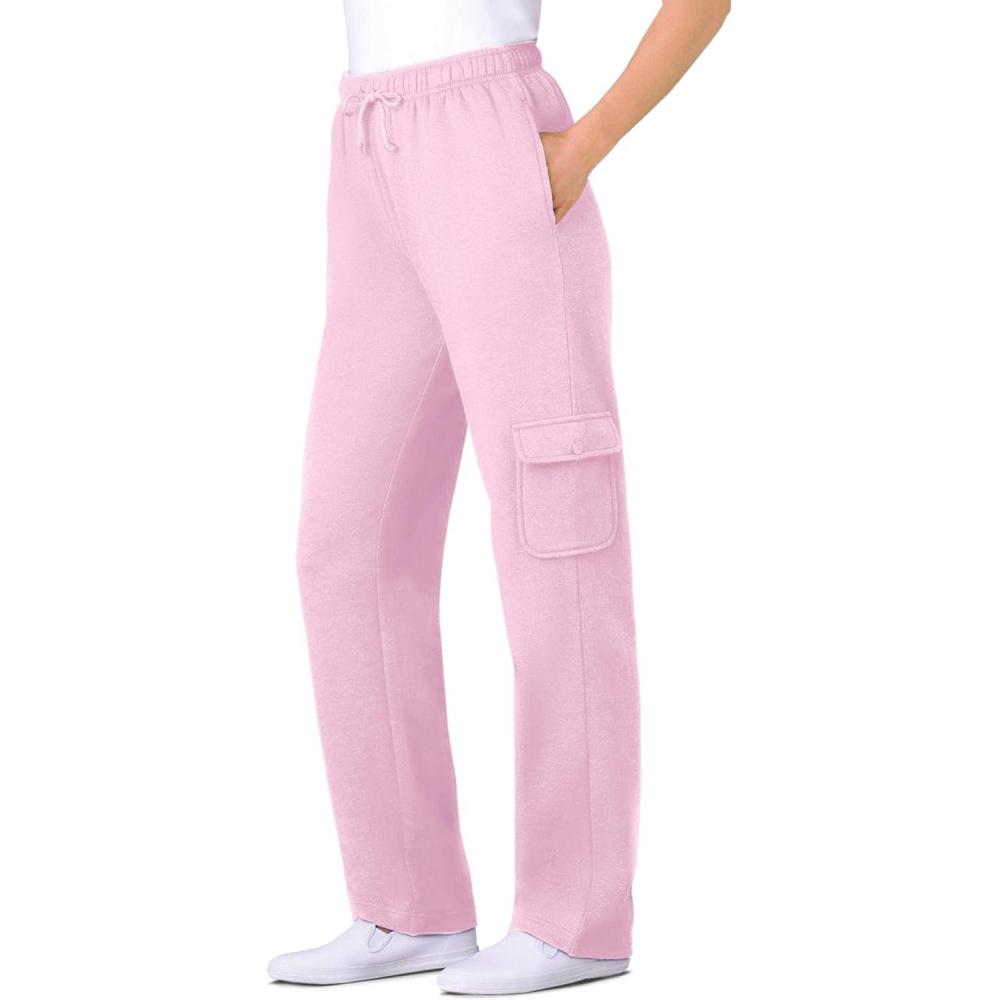 image:imageWoman Within Plus Size Better Fleece Cargo Sweatpant Petite amp Tall AvailablePink