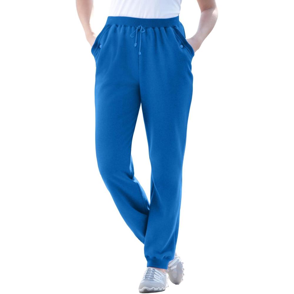 image:imageWoman Within Plus Size BetterFleece PullOn Jogger SweatpantsBright Cobalt