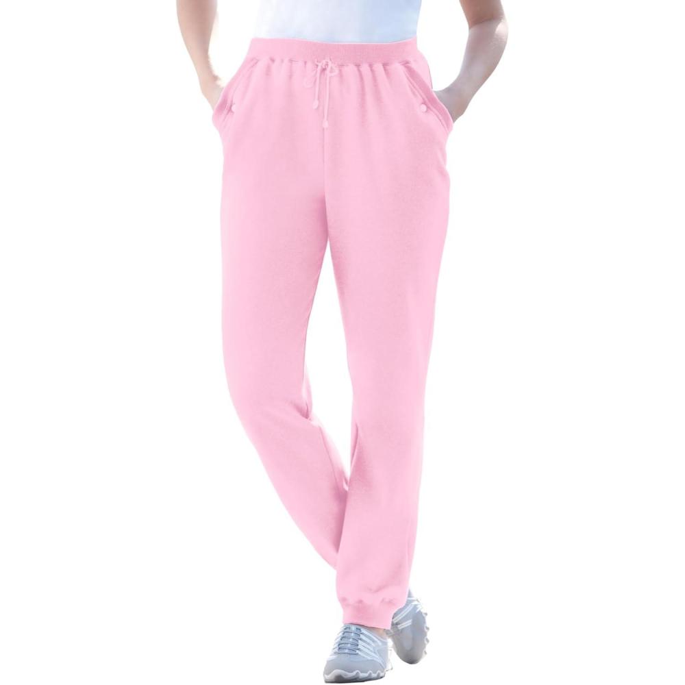 image:imageWoman Within Plus Size BetterFleece PullOn Jogger SweatpantsPink