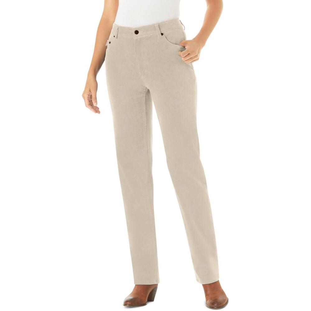 image:imageWoman Within Plus Size Corduroy Straight Leg JeansNatural Khaki